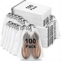 100 Pack Travel Shoe Bags, Waterproof Clear Shoe Storage Bags with Drawstring, Large Portable Shoe Organizer for Packing, 15.7 x 11.8 Inch Travel Essentials for Women and Men (Translucent)