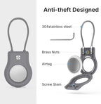 Air tag Holder,(4 Pack) Air tag Keychain with Secure Lock,Air Tags Case with Wire Cable for Apple Airtag,Anti-Lost Protective Case with Keyring for Luggage, Key, Pet, Bag, Black/Grey