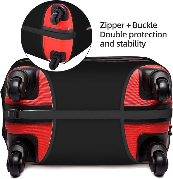 B Alphabet Design Custom Travel Luggage Cover Tag Set TSA Approved Vintage Letter Print Suitcase Protector Men Women (M 22-25 Inch Luggage)