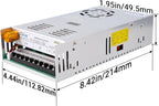 DROK 48V Power Supply, AC to DC Converter 0-48V 10A 480W Variable Power Supply, AC to DC Adapter Low Voltage Transformer for Landscape Lights LED Adapter Lab CCTV