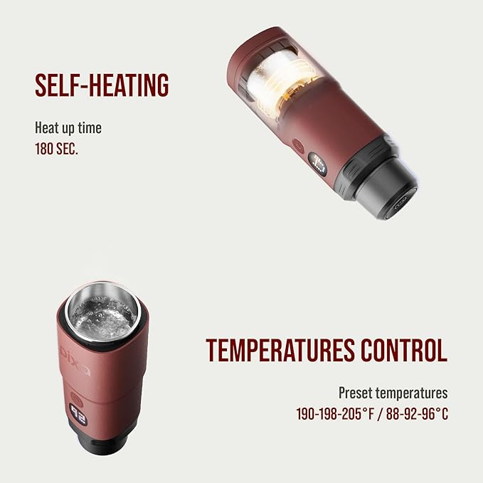 WACACO Coffee Machine Electric & Portable, With 4 Coffee Types & Fast Heat-Up, 3 * 3000mAh Battery, 20 Bar Portable Espresso Maker For Ground Coffee & NS Capsule (Tuscan Red)