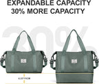 Travel Duffel Bag, Sports Tote Gym Bag, Shoulder Weekender Overnight Bag for Women