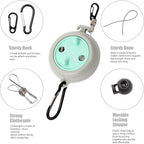Portable Travel Clothesline Cord, Caudblor Adjustable 33ft Camping Clothes line, Laundry Drying Rope for Hotel Trip, Cruise, Outdoor/Indoor, with 12Pcs Stoppers, Windproof Clothespins