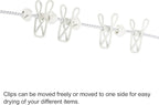 uxcell Travel Clothesline, Portable Clothesline with 12 Clothespins, 1.85M/6.07ft Windproof Stretchy Elastic Laundry Clothes Line for Backyard Hotel Camping Indoor Outdoor, White