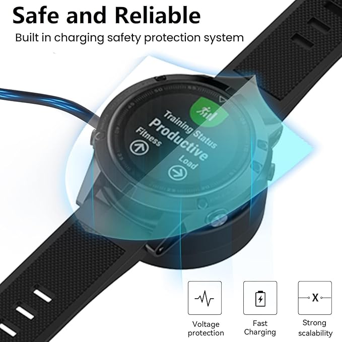 2Pack Charger for Garmin Venu 4/Venu 3/Venu 3S/Venu 2/Venu 2 Plus/Venu 2S/Venu/Venu Sq 2/Venu Sq/Venu X1 Replacement USB Charging Cable Date Sync Cord Adapter for Garmin Venu Series Smartwatch