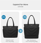 LOVEVOOK Tote Bag for Women, Puffer Work Travel Handbag with Zipper for Teacher Nurse, Quilted Cute Laptop Shoulder Gym Bag