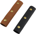Mcredy 2 Pcs Luggage Handle Wrap Comfortable Leather Bag Strap Wrap Covers with Metal Clasp for Purse Wallet Shopping Travel Bags, Brown+Black