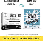 Molly’s Suds Laundry Detergent Sheets | Gentle on Sensitive Skin, Powerful Bio-Based Enzymes, Stain-Fighting | Liquidless & Plastic-Free Packaging | 120 Loads (Unscented)