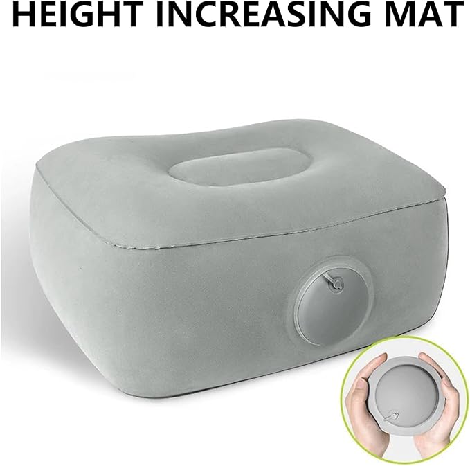 Inflatable Travel Leg Up Foot Rest Pillow for Muscle Relief Cushions with Press Air Pumps for Home Office and Travel
