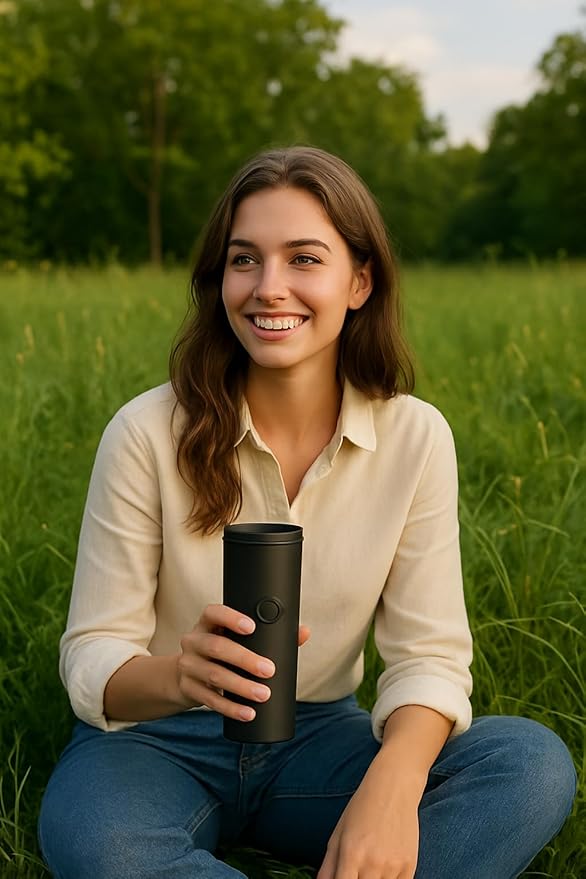 Portable Electric Coffee Maker, Black, Battery Powered, Single Serve, Travel Coffee Brewer with Carrying Case