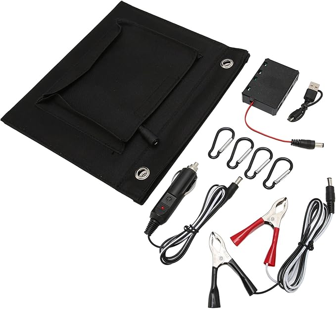 Portable Solar Charger, 25W 18V Waterproof Folding Solar Panel, Electric Vehicle Mobile Phone USB Solar Charger for Outdoor Activities