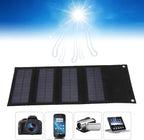 Jeanoko 1PCS 40W Foldable Solar Panel Charger, Low Light Solar Panel, High Conversion Efficiency for Backpacking for Camping,Portable Solar Panel Kit(Black)