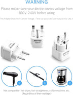 BESTEK European Travel Plug Adapter Set, Grounded Universal Power Plug Adapter for US to Type E/F, Type C, Type G Countries, UK, Germany, France, Italy, Spain, Ireland and All of Europe, 3 Pack