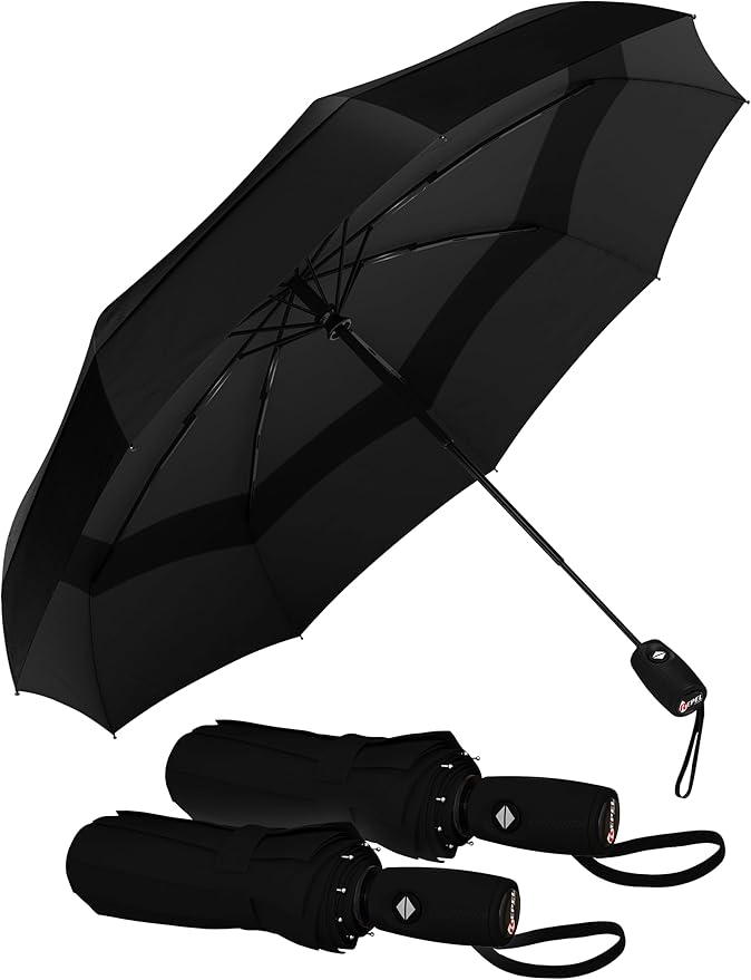 Repel Windproof Travel Umbrella - Compact & Withstands Winds up to 100MPH , Strongest Premium Auto Folding Umbrella for Rain and Sun - Durable, Light & Portable for Women & Men , Fits Backpack & Cars
