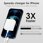iPhone Fast Charger, [MFi Certified] 20W USB C Fast Charger Block with 10FT Type-C to Lightning Cable, Super Fast Charging Compatible with iPhone 14/13/13 Pro/12/12 Pro/12 Pro Max/11/Xs Max/XR/X