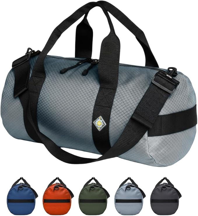 25L Field Duffel Bag, Heavy-Duty Gear Bag, 1050D Tuff Cloth, Diamond Ripstop, Reinforced Stitching - Grey (10" x 20")