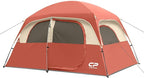 CAMPROS CP Upgraded 6/8 Person Camping Tents, Waterproof Windproof Family Tent with Larger Mesh Windows & Door, Double Layer, Easy Set Up, All-Season Dome Tent with Top Rainfly & Carry Bag
