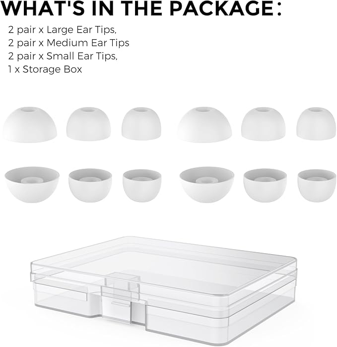 AhaStyle Ear Tips for Beats Studio Buds/Powerbeats Pro 2/Solo Buds/Fit Pro/Studio Buds+【Fit in The Charging Case】6 Pairs S/M/L Silicone Ear Covers Replacement Tips for Beats Wireless Bluetooth Earbuds