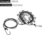 uxcell Travel Clothesline, Portable Clothesline with 12 Clothespins, 1.85M/6.07ft Windproof Stretchy Elastic Laundry Clothes Line for Backyard Hotel Camping Indoor Outdoor, Black