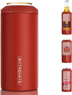 3 in 1 Slim Can Cooler for 12 OZ Skinny Can, Regular Can & Beer Bottle - Keep Cold for 6 Hours - Double Walled Insulated Stainless Steel Vacuum Beverage Can Insulator