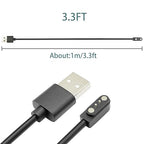 2-Pack 3.3FT Smart Watch Charger Magnetic 2Pin USB Charging Cable for Veryfitpro Letsfit Willful YAMAY SW023 ID205L SW021 ID205U ID205S SW025 Uwatch 3S