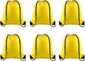 PLULON 6 Pcs Yellow Drawstring Bags - Drawstring Backpack - Gym, Sports, Travel - 34cm*40cm/13.4"*15.7