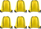 PLULON 6 Pcs Yellow Drawstring Bags - Drawstring Backpack - Gym, Sports, Travel - 34cm*40cm/13.4"*15.7