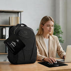 MATEIN HER Work Backpack with Lunch Compartment, Water Resistant Laptop Backpack for Office Commute with Water Bottle Holder & RFID Pocket, Teacher Nurse Travel Bag Fits 17.3'' Computer, Black