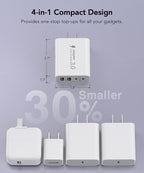 3 Pack Fast Charging Block, 40W 4-Port Charger Cube Power Brick Plug Box Base Adapter for iPad/Pro/Mini, Compatible with iPhone 13/14/15/16/17,Galaxy, Motorola,Sony, Google Pixel, Tablet