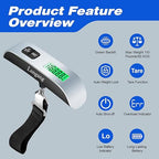 Digital Hanging Luggage Scale with Backlit for Travel, Portable Handheld Suitcase Weight Scale with Hook, 110 Pounds, Battery Included