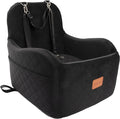 Lealchum Dog Booster Car Seat for Small/Medium Dogs Up to 35lbs,Elevated Cushion Fits in Front/Back Seat,Fully Detachable and Washable,2 Storage Pockets & Dog Leashes,Easy to Install(Black,Medium)