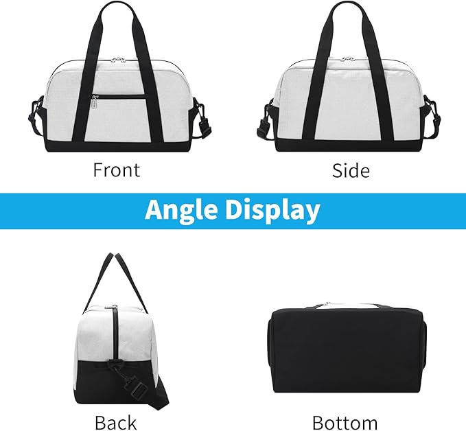 Apenze Small Gym Bag 14 inch lightweight Carry On Mini Duffel Bag for Travel Sport - Beige