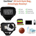 Uarition Men's Large Duffle Bag, 55L Heavy Duty Gym Bag for Sports, Workout, and Travel - Durable Duffel Gear Bag in Marble Black