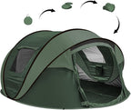 Instant Pop Up Tents for Camping, 4/6 Person Easy Pop Up Camping Tents,Automatic Set Up Tent in 3 Seconds,Waterproof Sunshade Family Tent,Lightweight Dome Tent for Outdoor Camping,Hiking & Beach
