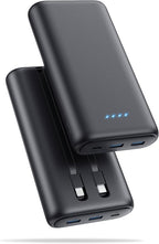 Ekrist Upgraded Portable Charger 40800mAh Power Bank - Portable Battery with 2 Built in Cables,PD 25W USB C Fast Charging Battery Pack Compatible with iPhone 17 16 15 14 13 Android Phone etc-Black