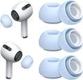 3 Pairs Replacement Ear Tips for AirPods Pro 1st & 2nd Generation with Noise Reduction Hole, Silicone Ear Tips for AirPods Pro with Portable Storage Box and Fits in Charging Case(Medium, Light Blue)
