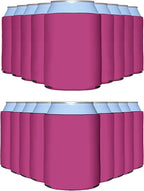 PartyPrints 1000 Pack Neon Pink Blank Can Cooler Sleeves, Customizable Bulk Can Coolers, Extra-Thick Collapsible Drink Insulator Sleeve, Beer Can Coolers for Party Beverages