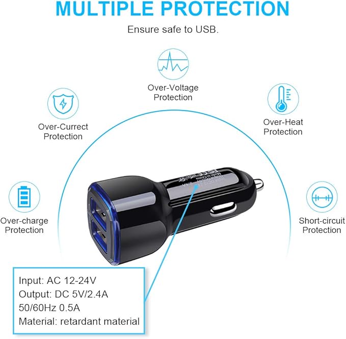 Car Charger Adapter for Samsung Galaxy A17 A16 A15 5G A14 A13 A36 A56 A55 A54 A53 A20 A21 A10E A01 A50 A11 A9 A51 A71 A32 S26 S25 S24 S23 S22 S21 S20 USB C Car Charger Plug Type C Fast Charging Cable