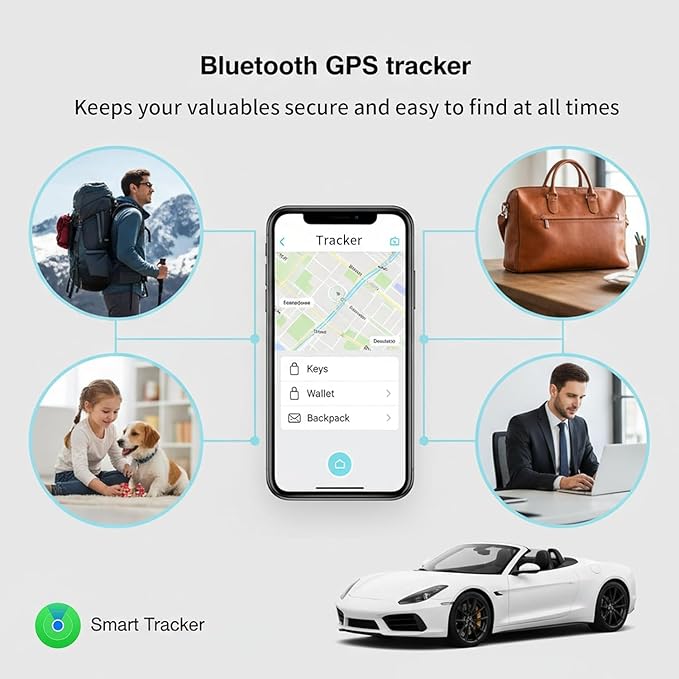 2 Pack No Subscription GPS Tracker for Vehicles Work with Find My (iOS Only) Magnetic Case Real-Time Mini Car Tracker Tag Hidden Car Locator Global Coverage Tracking Device No Monthly Fee Required