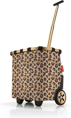 reisenthel carrycruiser Frame Leo Macchiato - Portable Shopping Trolley with Sturdy Aluminum Frame, Shoulder Strap and Removable mesh Inner Bag -Water-Repellent