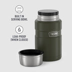 THERMOS Stainless King Vacuum-Insulated Food Jar, 24 Ounce, Army Green (Pack of 4)