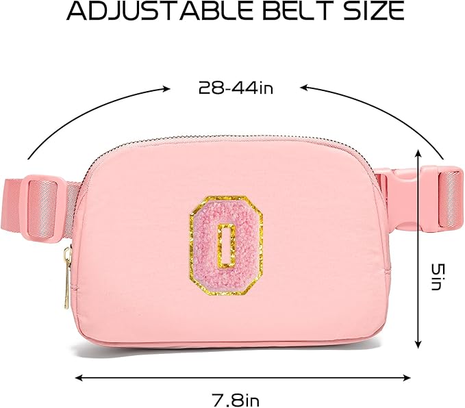Gitus Customizable Gifts for Girls Age 6-8 8-10 Belt Bag Fanny Pack with Initial for Girls Birthday Gifts for Teenager Girls Teen Girl Gifts Trendy Stuff （Light Pink-O）