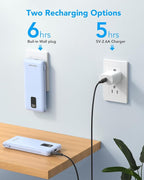 charmast Portable Charger with Built-in Cables and Wall Plug, 10000mAh USB C Portable Power Bank, Potable Phone Charger, Travel Essentials Compatible with iPhones, Samsung Galaxy, iPad
