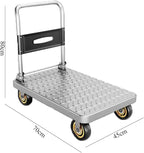 Heavy Duty Foldable Push Cart Dolly with 360° Swivel Wheels - Versatile Platform Truck for Luggage, Home, Office, and Car Use