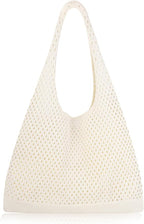 COOKOOKY Crochet Beach Tote bag Summer Beach Bag for Women Aesthetic Mesh Tote Bag Hippie Bag Knit Bag