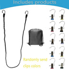 Retractable Portable Clothesline for Travel and Home, Tri-Braided Cord Clothes Line with 10 Windproof Clothes Clips, for Indoor Laundry Drying line,Outdoor Camping Hanger Accessories