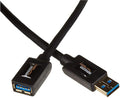 Amazon Basics USB 3.0 Extension Cable, A-Male to A-Female, 4.8Gbps High-Speed, Gold-Plated Connectors, 6.5 Foot, Black