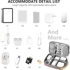 Travelkin Large Cord Organizer Travel, Electronic Organizer Travel Case, Expandable Cable Organizer Bag For Cords, Chargers Phone, Usbs, Tablet (Up to 10"), SD Card (Pink)