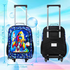 KLFVB Kids Luggage for Boys Girls, Cute Rolling Wheels Suitcase for Toddler, Children Travel Carry on Suitcase