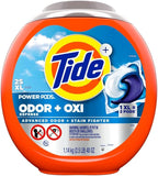 Tide Odor Defense + Oxi Laundry Detergent Pacs, Original Scent, 25 Count, Advanced Odor + Stain Fighter, laudry soap washing detergent pacs